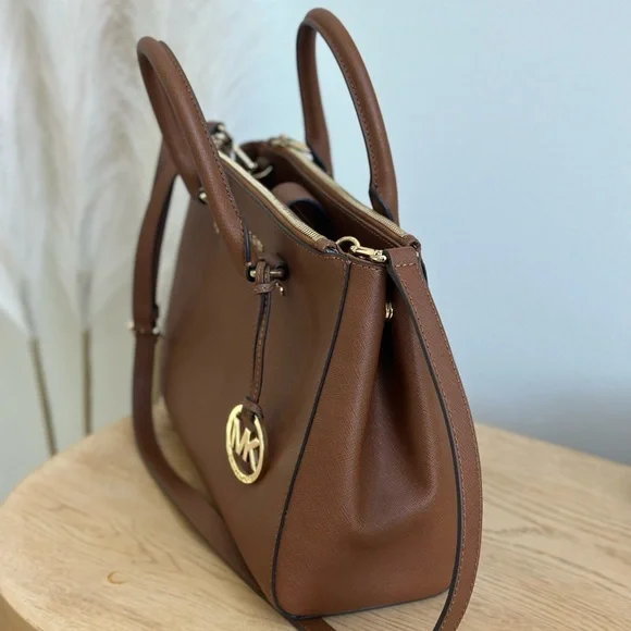 Michael Kors Brown Saffiano Leather Satchel - Picture 6 of 8